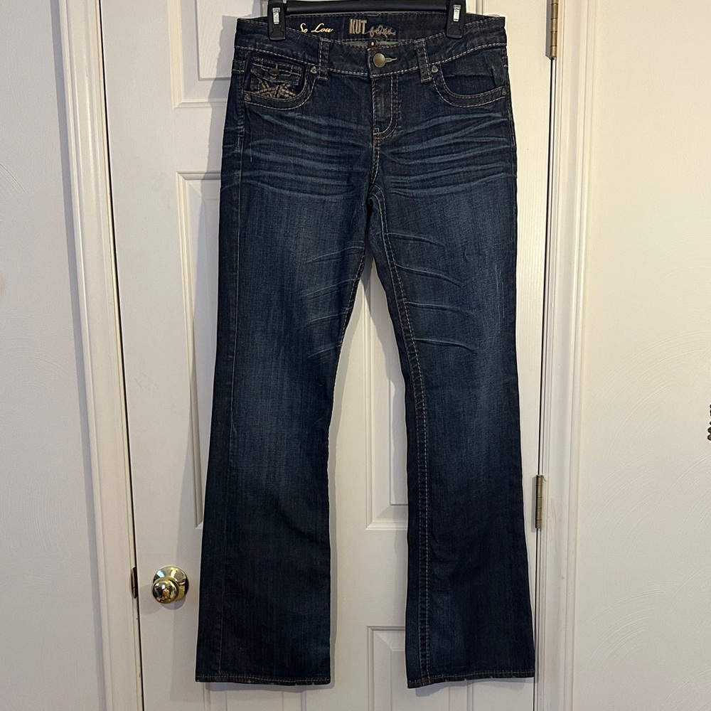 Kut from the Kloth So Low Dark Blue Boot Cut Jeans